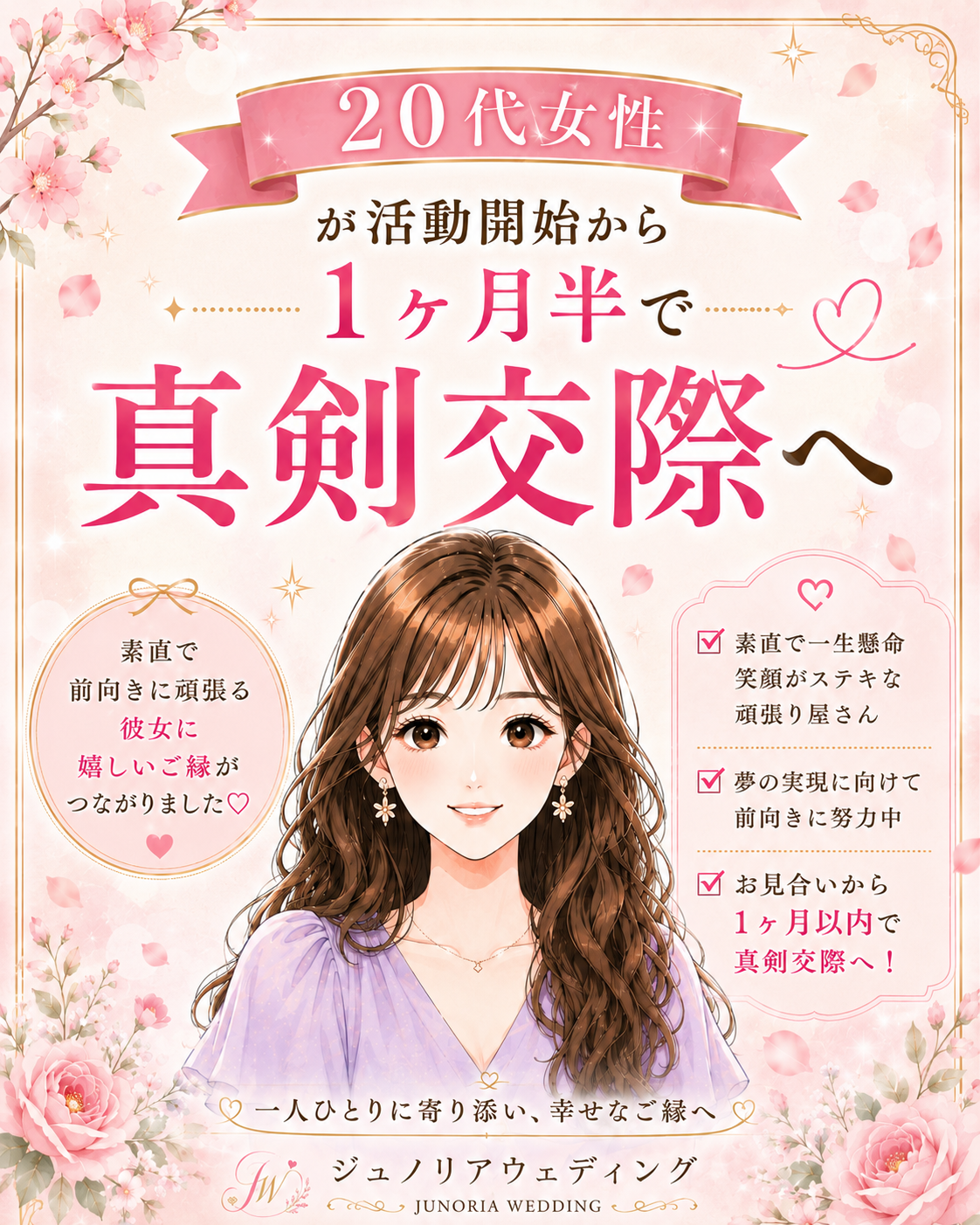 20代女性が活動開始から1ヶ月半で真剣交際へ【堺市の結婚相談所】