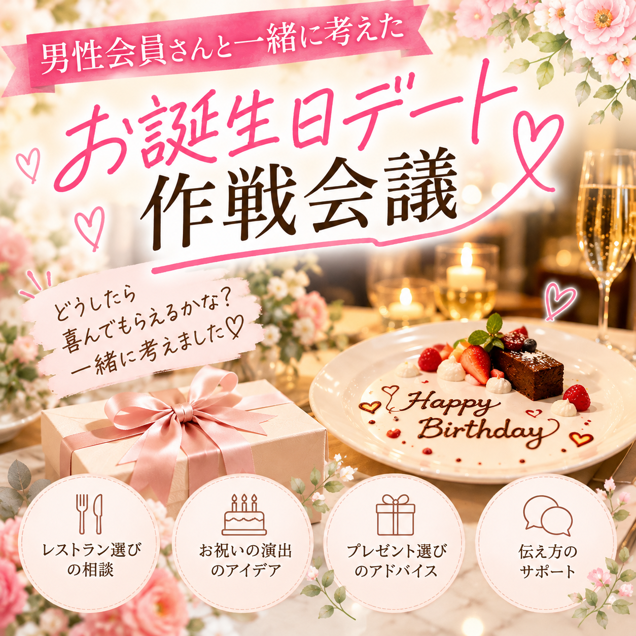 仮交際中のお誕生日デート♡男性会員さんと作戦会議🎂【堺市の結婚相談所】